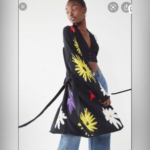 Urban Outfitters Longline Floral Chenille Cardigan Size M/L
